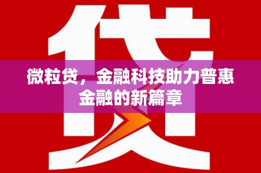 津南微粒贷，金融科技助力普惠金融的新篇章