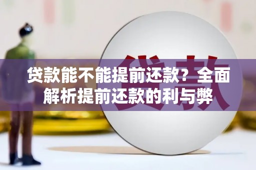 津南贷款能不能提前还款？全面解析提前还款的利与弊