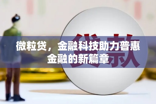 津南微粒贷，金融科技助力普惠金融的新篇章