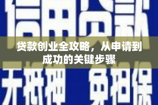 津南贷款创业全攻略，从申请到成功的关键步骤