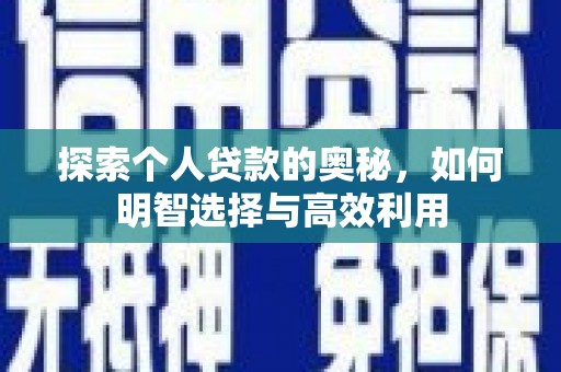 津南探索个人贷款的奥秘，如何明智选择与高效利用