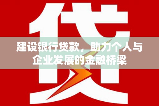 津南建设银行贷款，助力个人与企业发展的金融桥梁