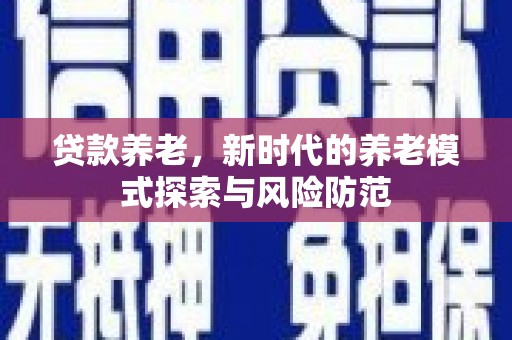 津南贷款养老，新时代的养老模式探索与风险防范